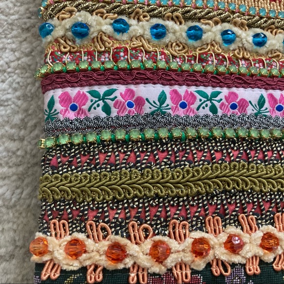 AUTH FENDI VINTAGE TAPESTRY FLORAL BEADED TEXTURED JEWELED SNAKE MINI TOTE BAG!! - Picture 6 of 14